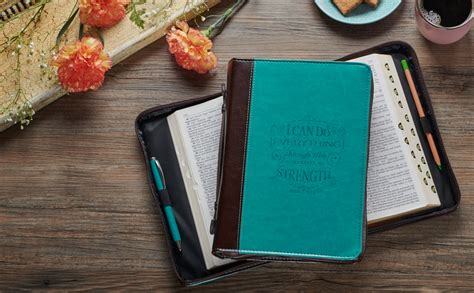 Amazon.com: Christian Art Gifts Turquoise Faux Leather Bible Cover for
