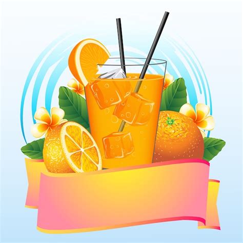 Ilustración De Jugo De Naranja Vector Premium