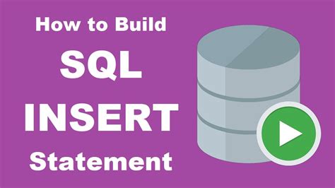how to build a sql insert statement youtube
