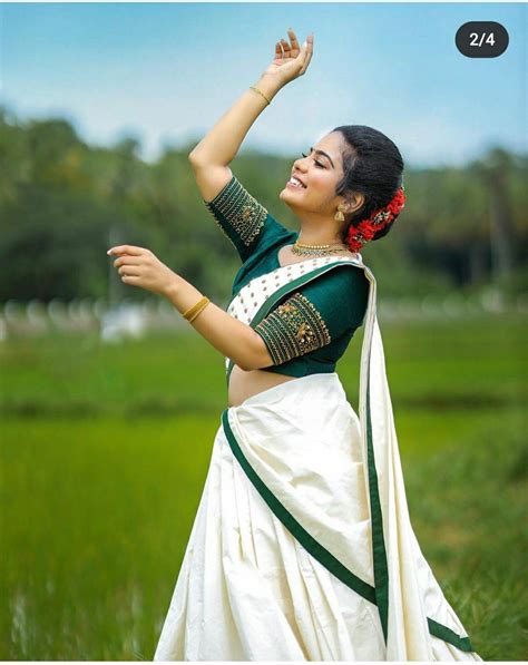 Onam Dress In 2021 South Indian Wedding Saree Half Saree Designs Saree Poses