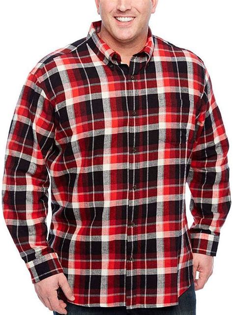 The Foundry Supply Mens Classic Fit Long Sleeve Flannel Shirt Red