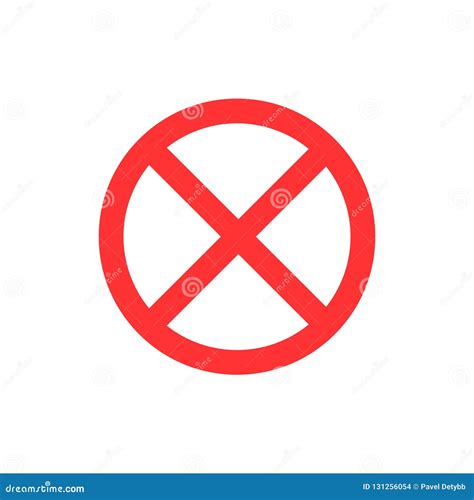 No No Entry No Sign Sign Icon Flat Vector Illustration Red Circle