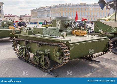 Original Small Soviet Amphibious Tank T 38 Of World War Ii On The City