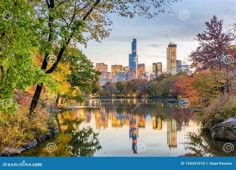 Central Park During Autumn In New York City Stock Photo Image Of