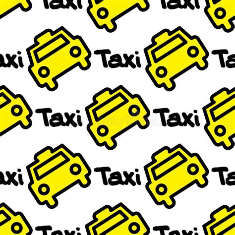 Seamless Pattern Yellow Taxi Stock Vector Illustration Of Vehicle