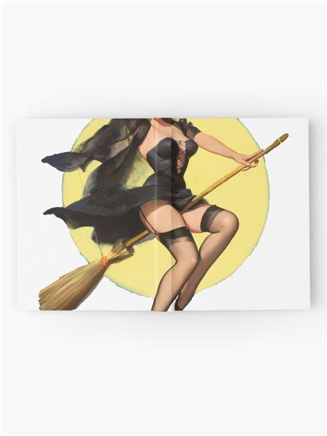 Witch Pinup Girl Halloween Vintage Pin Up Hardcover Journal For Sale By Argosdesigns Redbubble