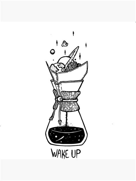 Póster Wake Up Chemex Ink Illustration De Neomlei Ink Illustrations