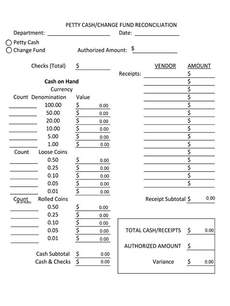 Petty Cash Reconciliation Template Fill Out Sign Online DocHub