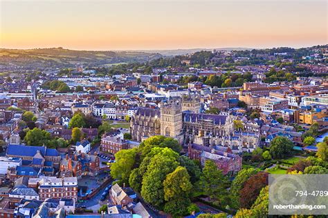 Aerial View Over Exeter City Stock Photo