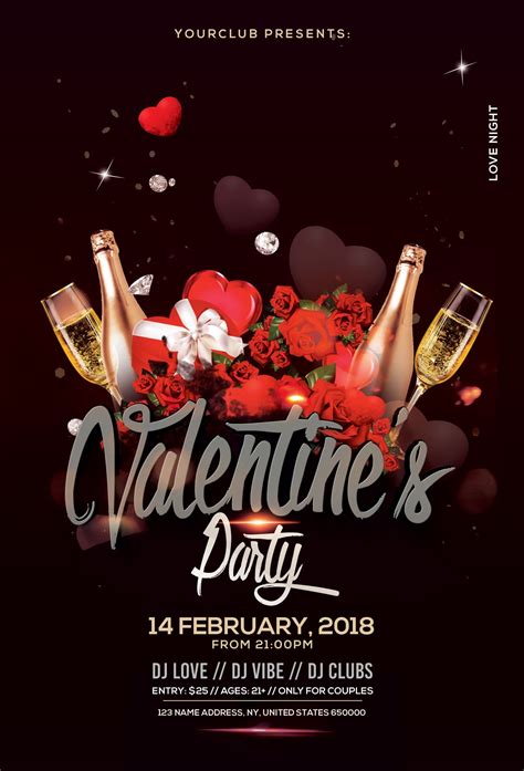 Free Valentine S Event Psd Flyer Template Pixelsdesign Event Flyer Templates Free Psd Flyer