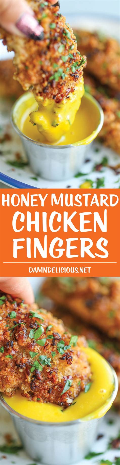 Shake off any excess and transfer to a lined baking sheet. Honey Mustard Chicken Fingers | Recipe | Food recipes, Cooking recipes, Food
