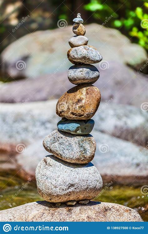 Rock Balancing Or Stone Balancing Rocks Stacking River