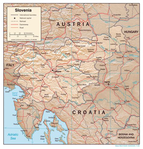 Large Detailed Political Map Of Slovenia With Relief Roads And Cities Vidiani Com Maps Of