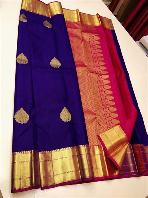 Pure Kanchipuram Silk Sarees Handwoven With Classic Pattern 9200 Sant