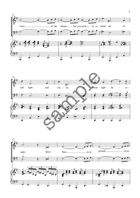 Moonlight Serenade Ttbb Alan Simmons Music Choral Sheet Music For