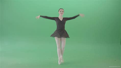 Ballet Art Ballerina Girl Spinning In Dance On Green Screen 4k Video