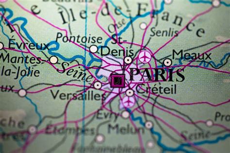 Geographical Map Location Of Paris City In France Europe Continent On
