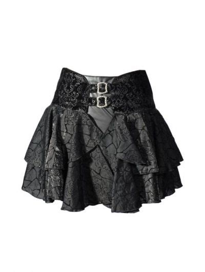 Black Rose Printed Pattern Gothic Short Skirt Alternative Outfits