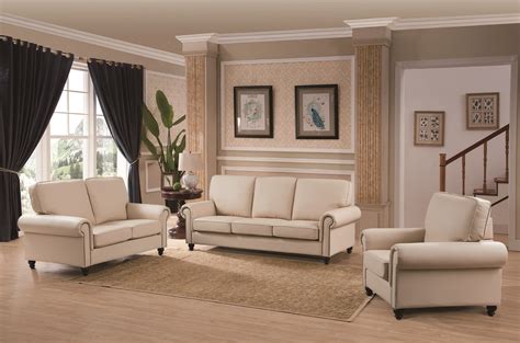8007-CRM-1-2-3 Sofa Set - Elegant Modern Design With Circular Curved