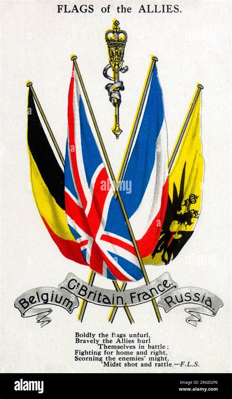 Ww1 Flags Of The Allies Belgium Great Britain France And Russia
