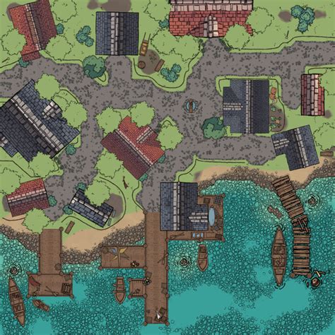 Fishing Village Battlemaps Village Map Fantasy City Map Dnd World Map