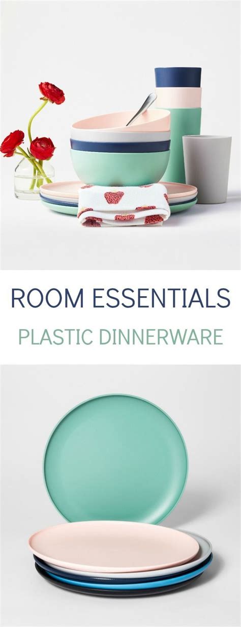 plastic essentials bowls plates cups dinner aqua target dorm magik ly go dinnerware kitchen college sets fall
