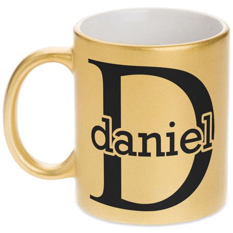 Name And Initial For Guys Metallic Gold Mug Personalized Youcustomizeit