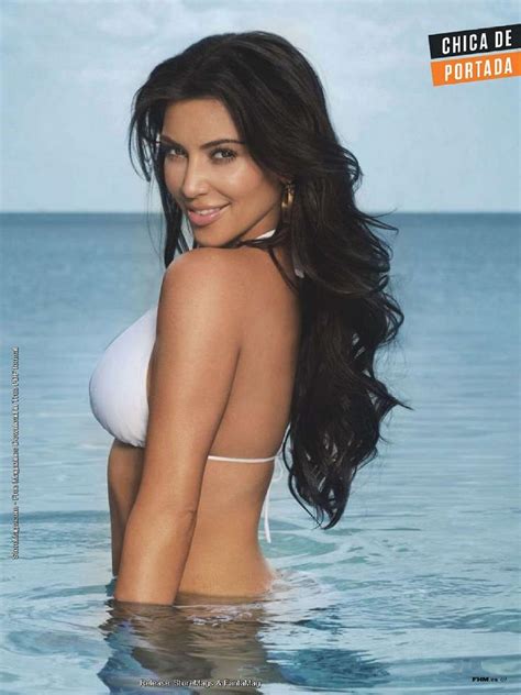 Top Sexi Celebrity Hollywood Kim Kardashian Bikini Photoshoot For Fhm Spain Magazine