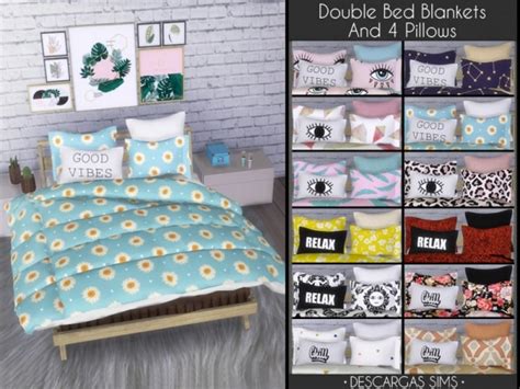 Mod The Sims Bold Bed Blankets Sims 4 Sims 4 Toddler Sims 4 Beds 2e8