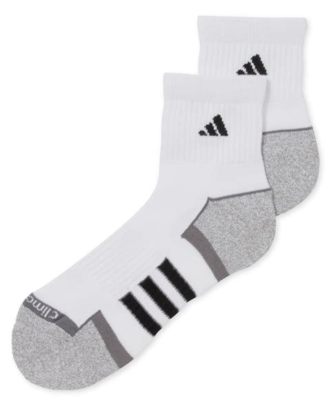 adidas originals men s climalite ii quarter length socks 2 pack in white for men lyst