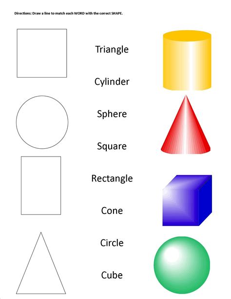 Geometric Shapes And Solids Worksheet Geometric Solids Kindergarten