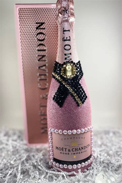 This Champagne Bling Bottle Is Glittered In Pink Amethyst And