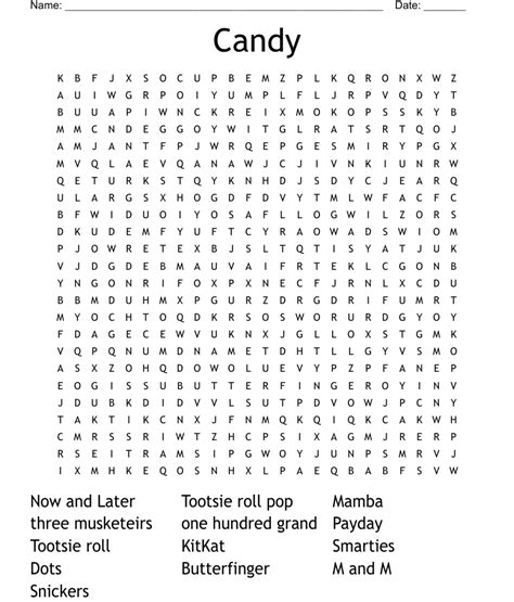 Candy Word Search WordMint