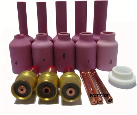 Warrior TIG Consumables Kit Gas Lens Long Alumina Nozzle Insulator