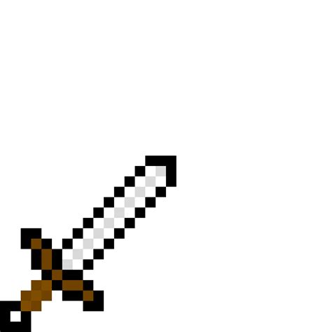 Minecraft Iron Sword Pixel Art