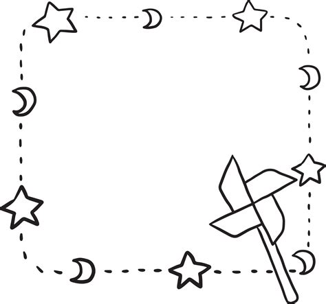 Frame Cartoon Cute Kawaii Doodle Coloring Page Drawing Illustration Clip Art Manga Anime