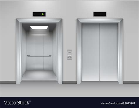 Lift Doors Building Business Office Facade Vector Image