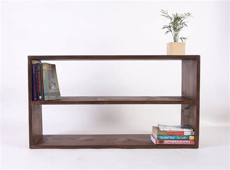 Simple Rectangle Bookcase With Shelf Solid Wood Bookshelf Etsy
