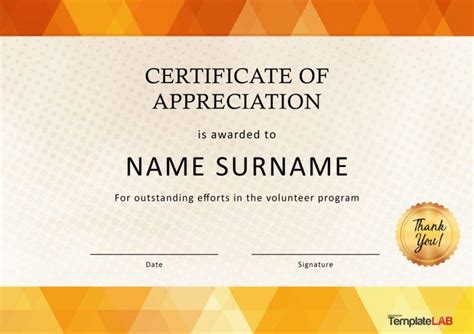 Download Volunteer Certificate Of Appreciation 01 In 2020 Certificate