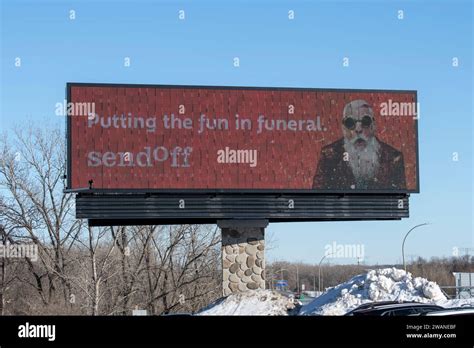 Vadnais Heights, Minnesota. Humorous billboard by Sendoff-Funerals