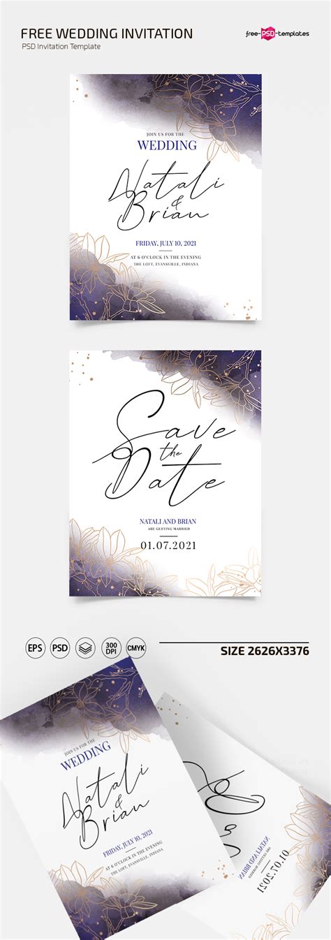 Are you looking for free wedding templates? Free Wedding Invitation Templates in PSD + Vector (.ai+.eps) | Free PSD Templates
