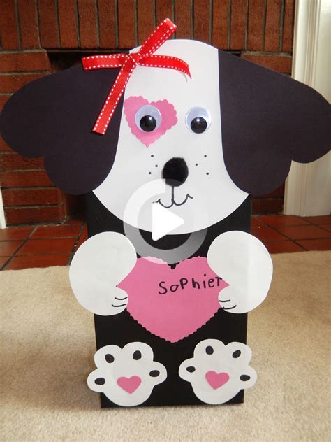 Dog Valentines Boxes Diy + Dog Valentines Boxes | Girls valentines boxes, Puppy valentines ...