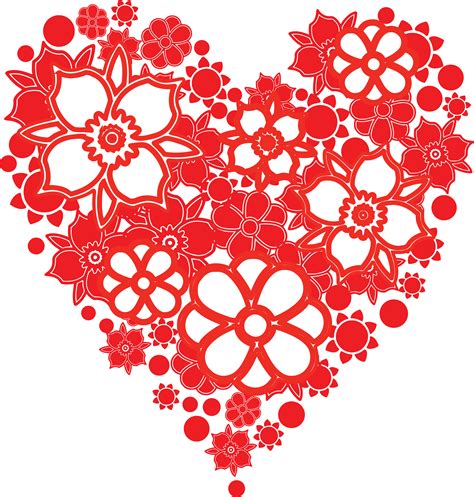 Free Clipart Of A Love Heart With Flowers