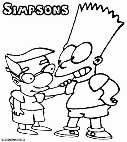 Simpsons Coloring Simpson Bart Cartoon