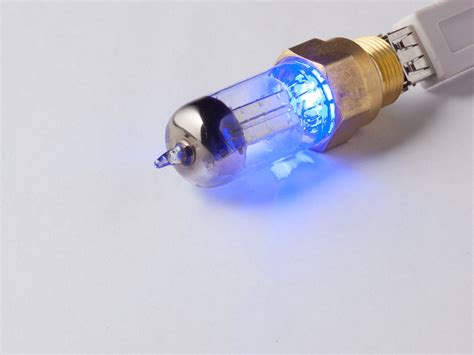Steampunk Usb Drive With Deep Blue Led And Glass Vacuum Tube Featuring