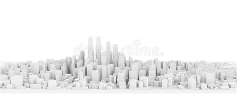 White Modern City Isolated Stock Illustration Illustration Of