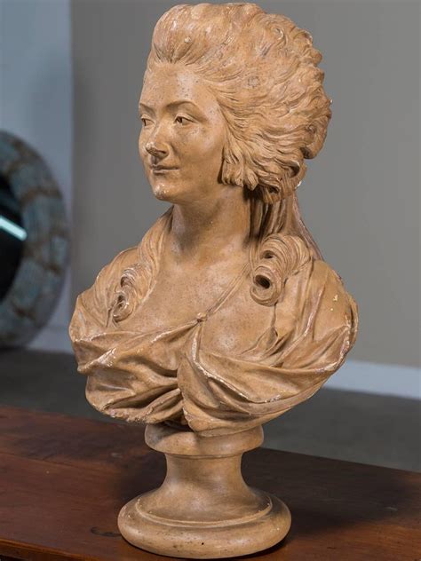 Antique French Terracotta Plaster Bust Of Marie Antoinette