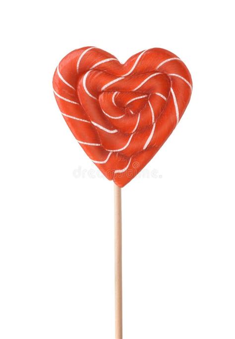 Red Striped Heart Lollipop Stock Image Image Of Romance 172934021