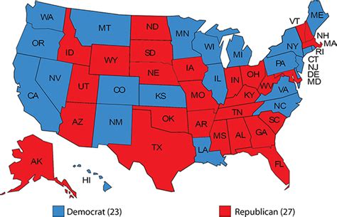 States With Republican Governors Map Map Of The World