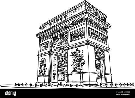 Arch De Triumph Paris Sketch Stock Vector Images Alamy